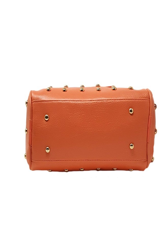 TYPIFY Women Studded Sling Bag (Orange) - Image 5